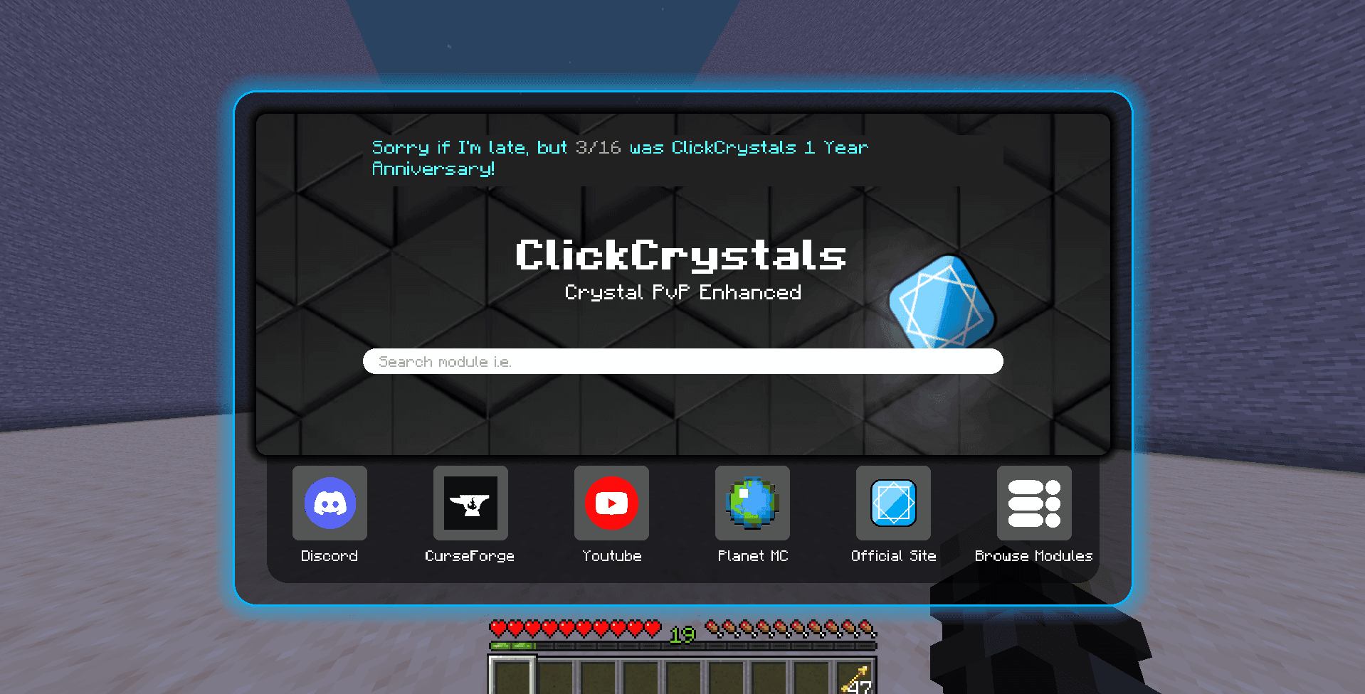 ClickCrystals Client Menu